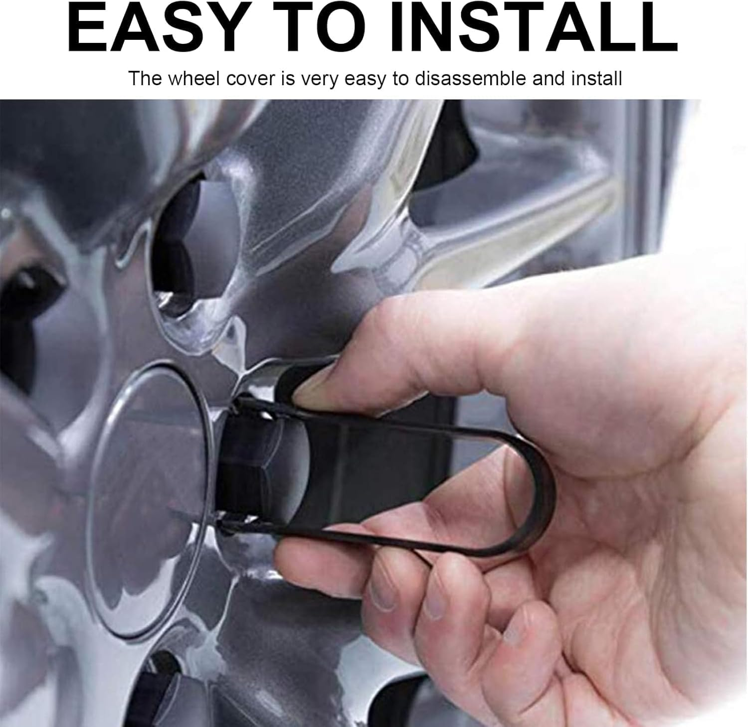 Hub Center Cover Kit, Including 4 Hub Center Covers, 20 Black Nut Covers and a Puller for Removal, Suitable for Tesla Model Y/Model 3 (Red) -Mecus image number 4