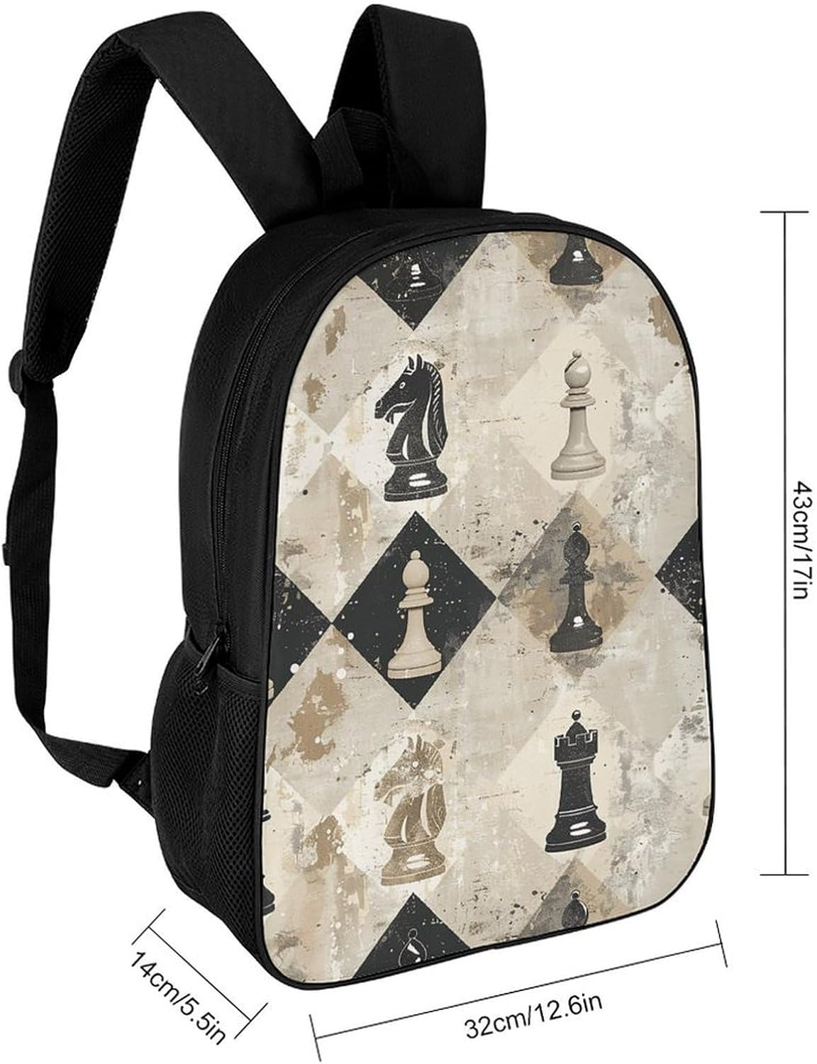 RTFGHJS Chess Piece Brown Pattern Laptop Backpack,17 Inch Fashion Travel Backpacks Shoulder Bag, Crossbody Bag for Work - Animal German Shepherd image number 7