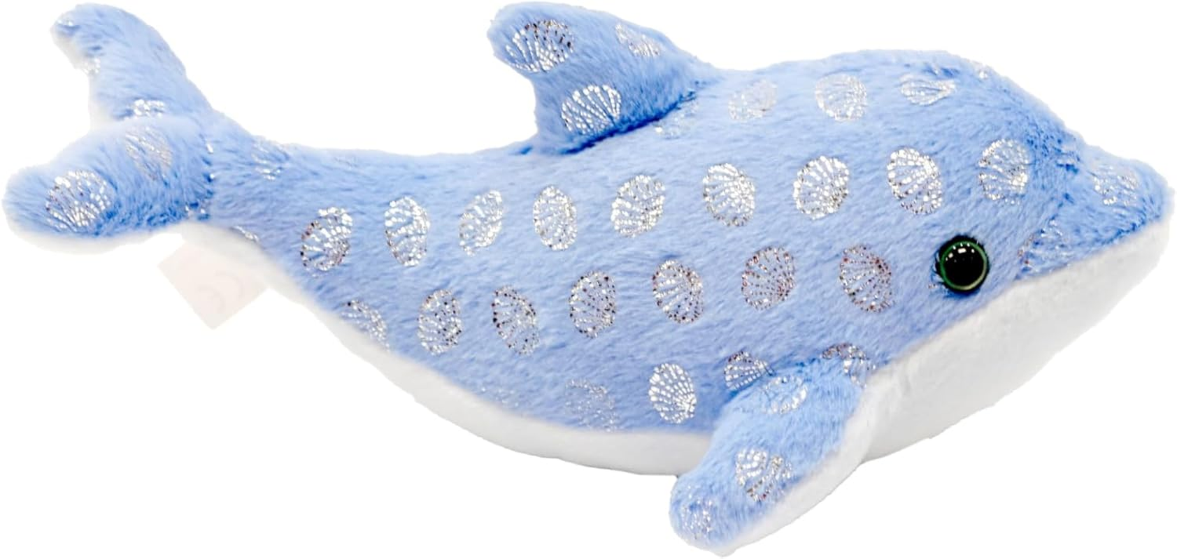 Wild Republic Dolphin, Foilkins Junior, Stuffed Animal, 8 Inches, Kids, Plush Toy, Fill Is Spun Recycled Water Bottles
