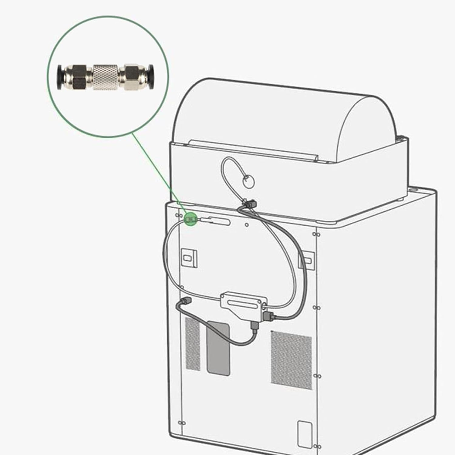 3PCS Bambu Lab Upgrade PTFE Tube Connector Compatible with X1 X1C X1E P1P P1S, Made of Stainless Steel, Anti-Oxidation and Rust Resistant, Plug and Play Printer Parts image number 2