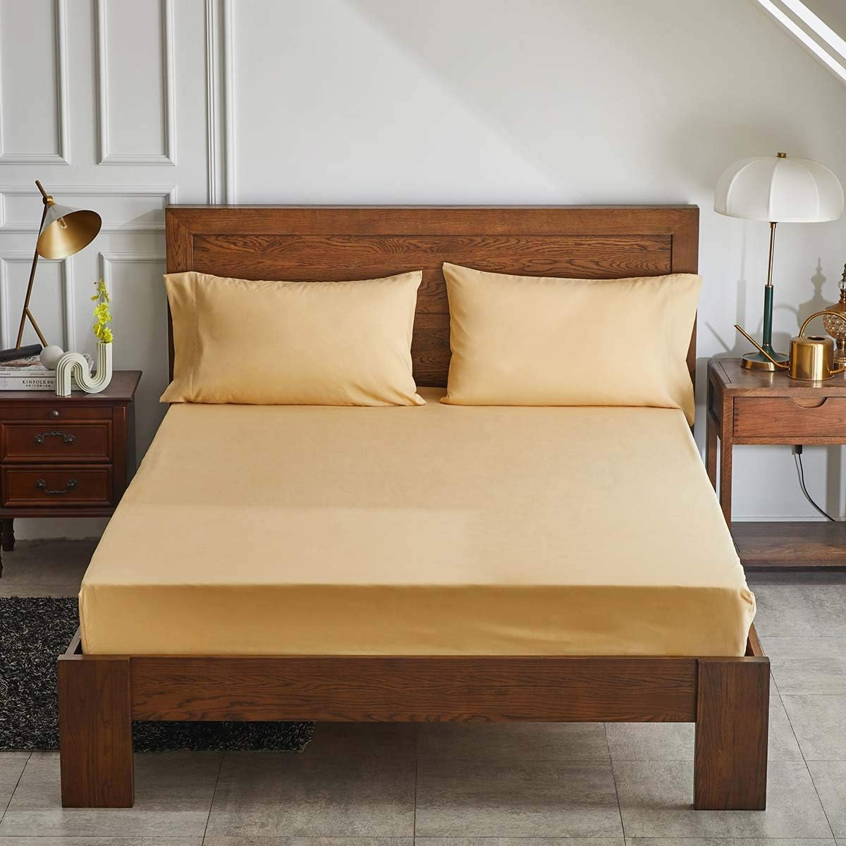 Gray Comforter Sheet Set Bed in a Bag 7 Pieces Queen Size Tree Branch Bloom Flower Spring Summer Bedding Set (1 Comforter 2 Pillow Shams 1 Tan Flat Sheet 1 Fitted Sheet 2 Pillowcases) image number 2