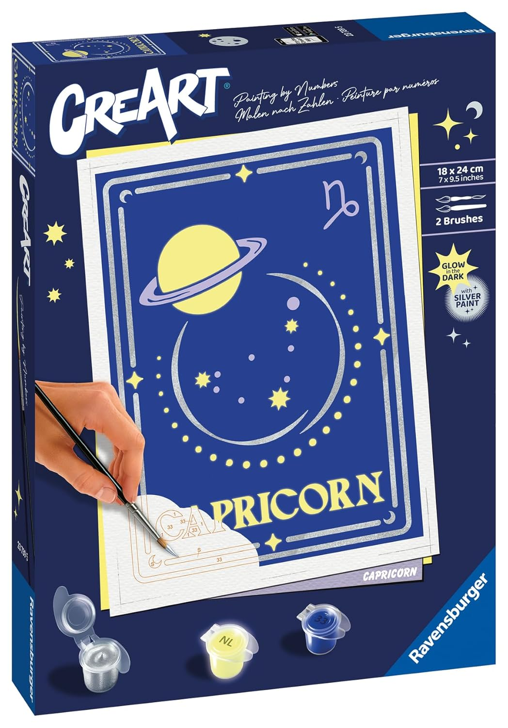 Creart Sternzeichen - Steinbock: Mit Silber- Und Leuchtfarbe! image number 4