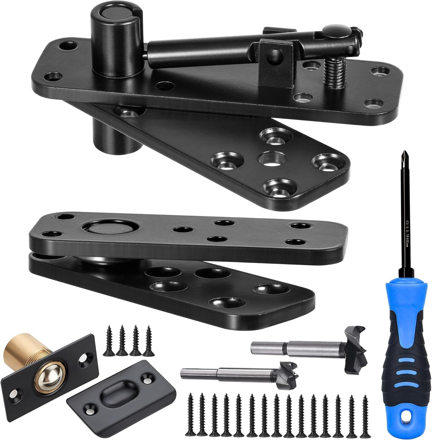 Hidden Door Hinge,570Lbs Load-Bearing Thickened Solid Stainless Steel - Heavy Duty 360&deg; Swinging Pivot Hinge for Secret Doors, Bookcase, Murphy & Shelf Doors - Includes Hardware Kit image number 6