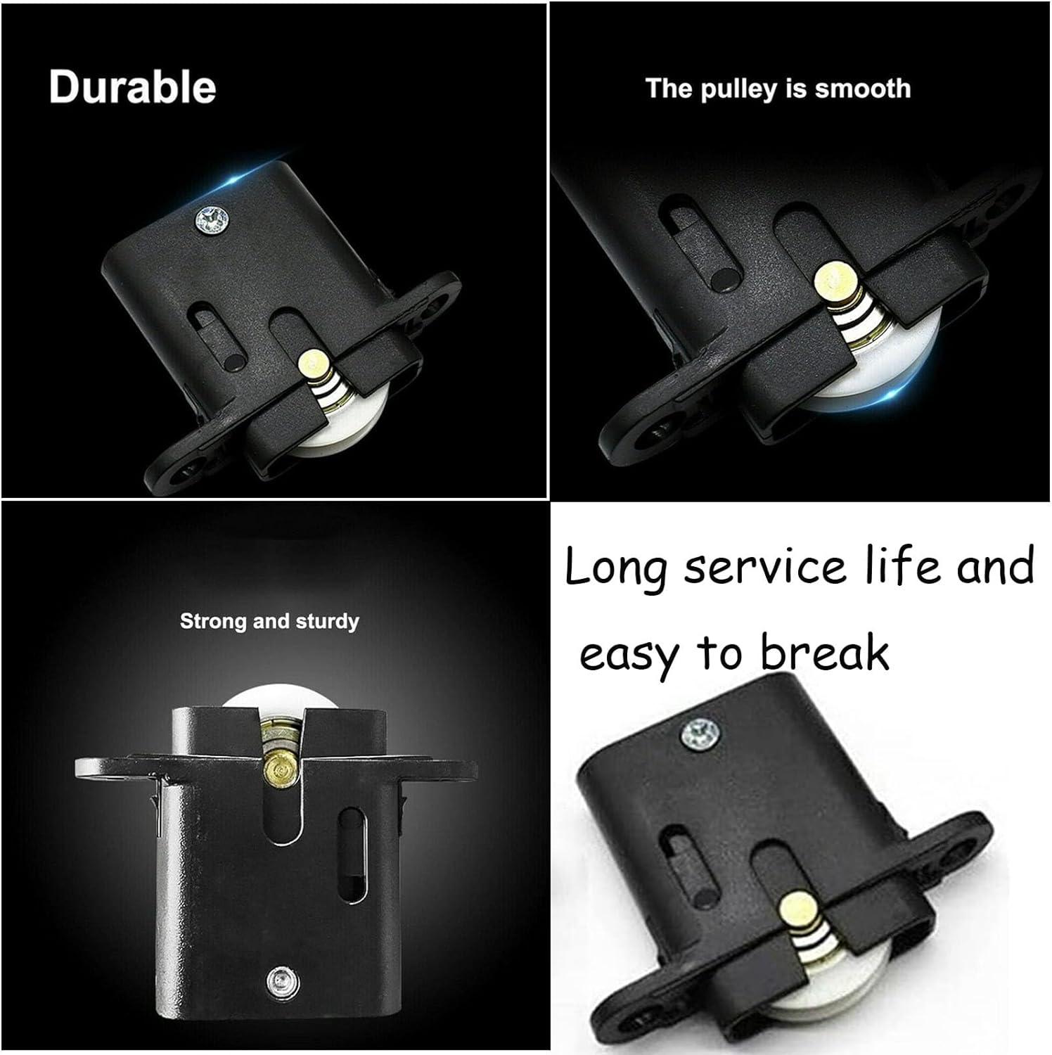 6PCS Furniture Pulley Sliding Security Screen Sliding Door Rollers Wheels Replacement Cabinet Pulley Accessories Hardware Supplies(Black) image number 4