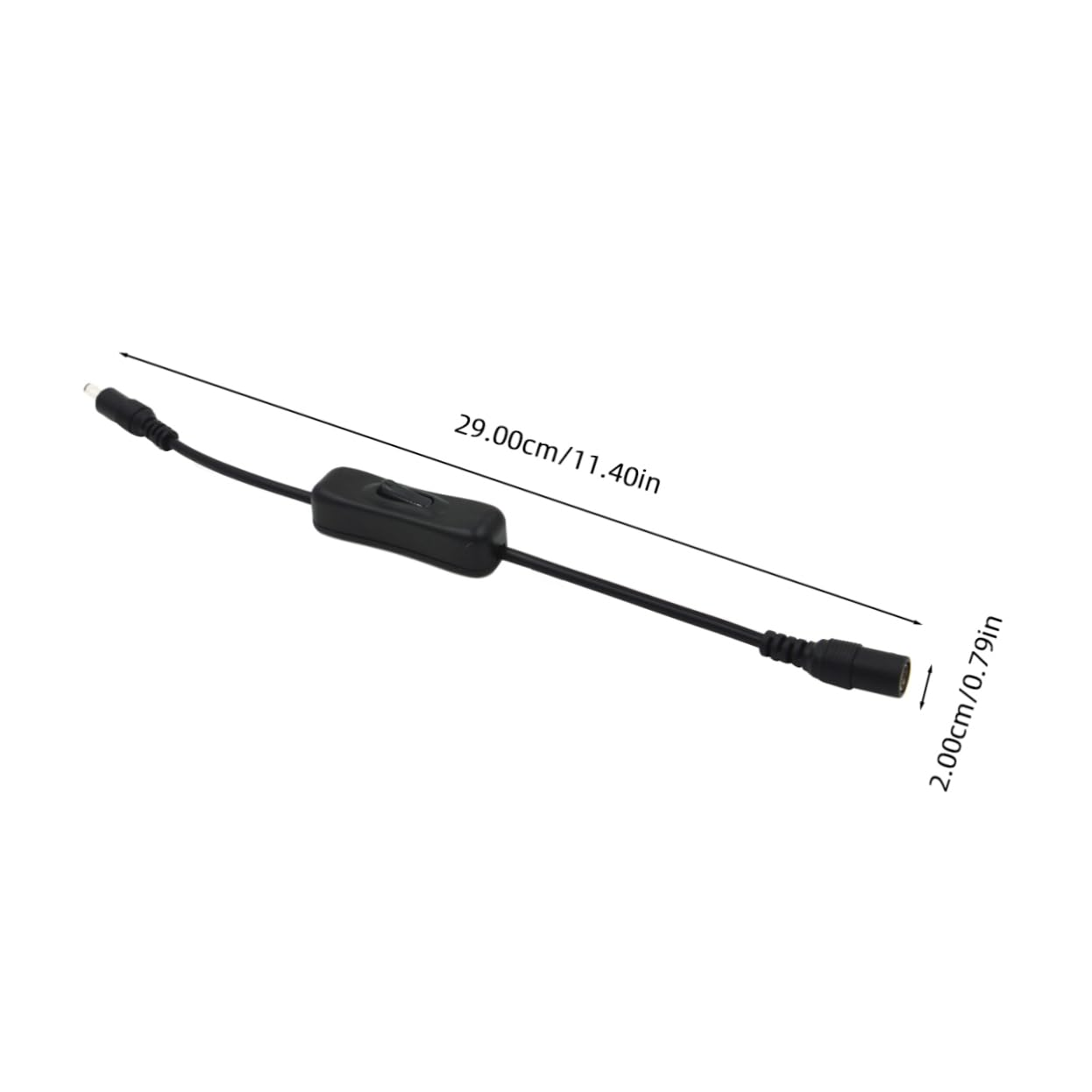 Mobestech Inline Manual Switch Power Extension Cable Black 5.5X2.1Mm DC Male to Female Connector for Devices and Projects image number 5