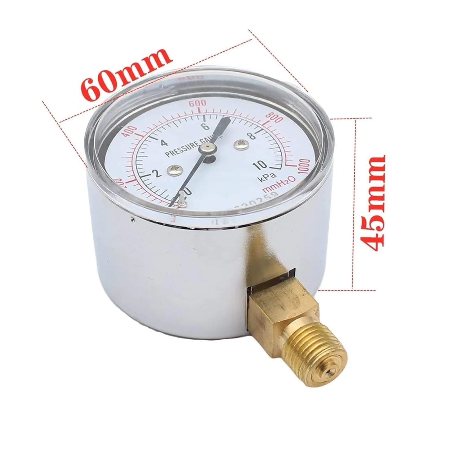KLVN Diaphragm Pressure Gauge YE60 10Kpa Gas Meter Overpressure Protected Micropressure Kpa (Color: 0-25Kpa) image number 4