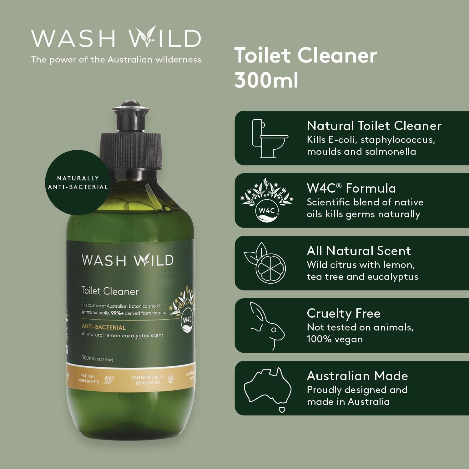 Wash Wild Toilet Cleaner 300Ml (Pack of 2) image number 2