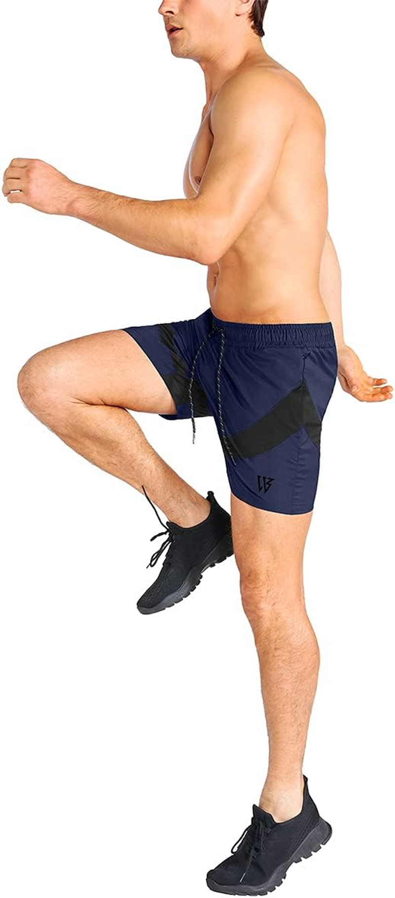 ZENWILL Mens Lightweight Running Sport Shorts Athletic Men Short with Zip Pocket image number 5