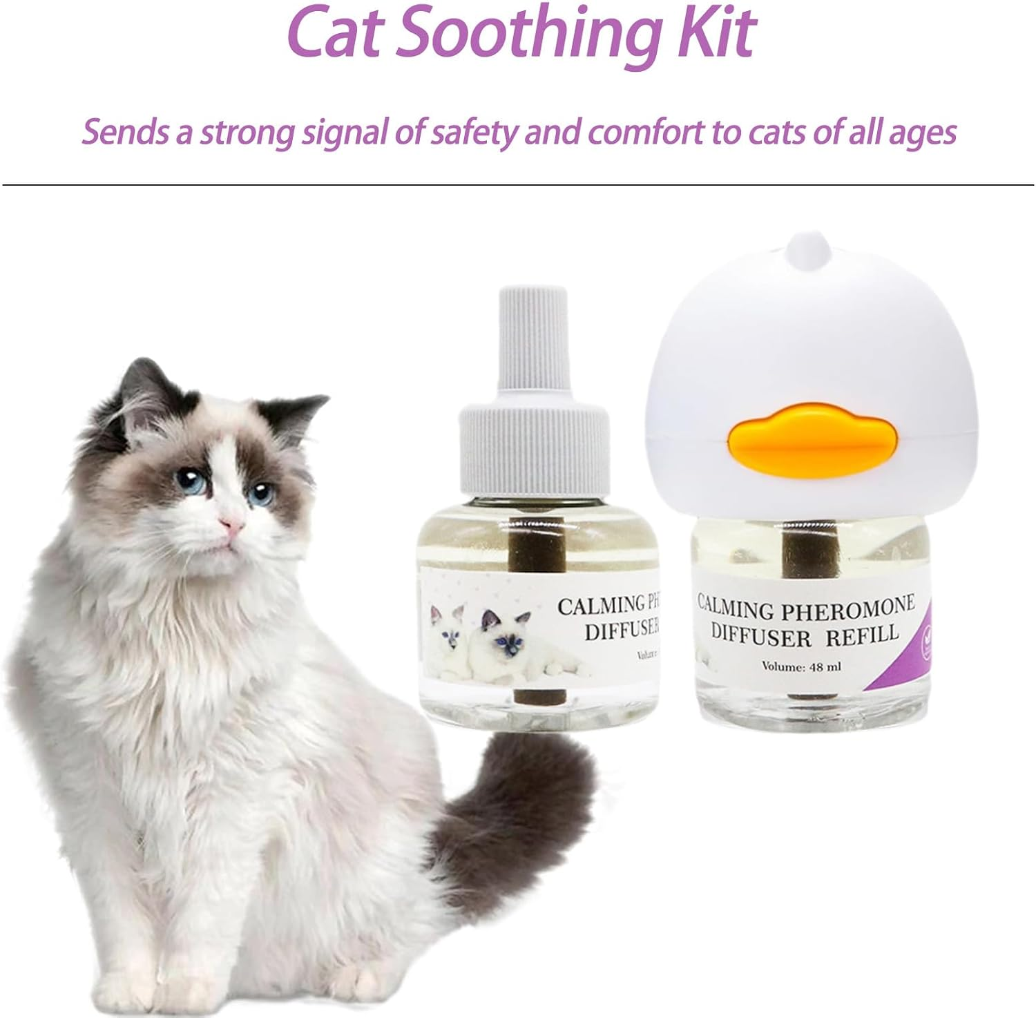 Cat Calming Diffuser, Pheromones Cat Diffuser Refill, with Australian Plug, Spray Pheromones to Relieve Anxiety and Prevent Stress, Helping Cats Adapt to New Environments (2Pack) image number 5
