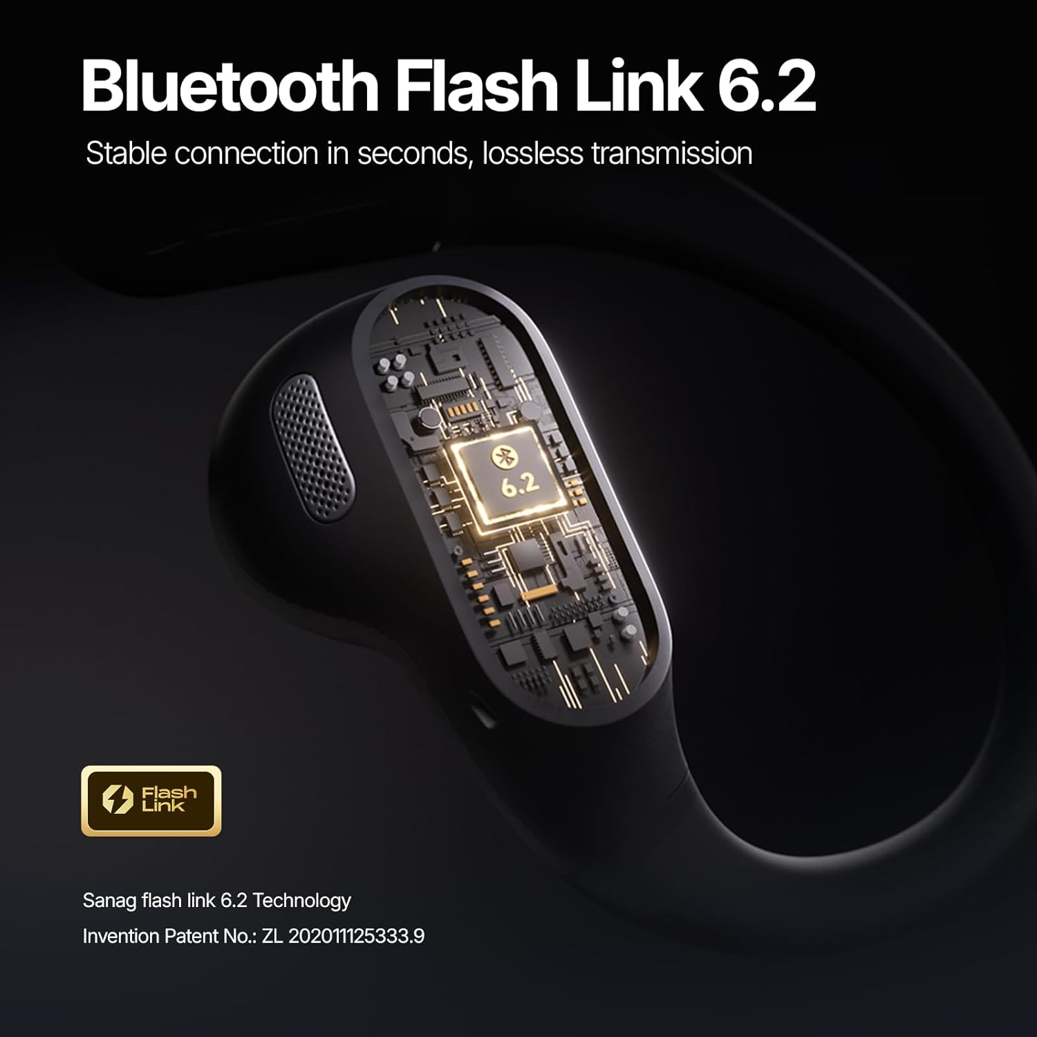 SANAG G6S Open Ear Headphones, Wireless Bluetooth 5.3, Waterproof, Stable Fit, 36 Hours Playtime, Multipoint Connection, Black image number 4