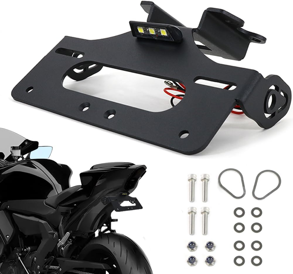 Xitomer Tail Tidy Fit for MT-07 FZ-07 2021-2024, YZF-R7 2021-2025 Fender Eliminator Bracket with LED License Plate Light for OEM &Aftermarket Turn Signal image number 6
