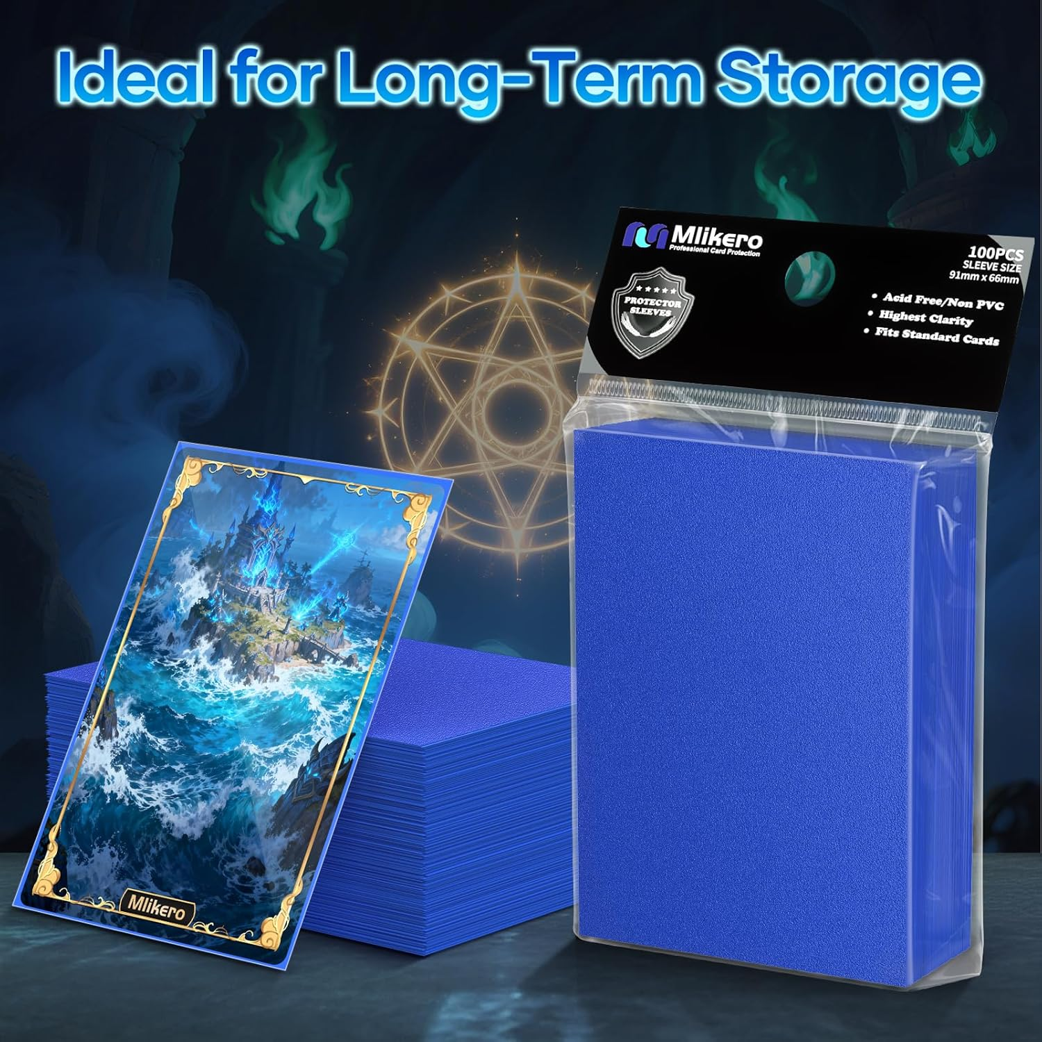 500 Count Matte Card Sleeves - Deck Protectors for MTG, Baseball, Sports & Game Cards (Matte Blue) image number 3