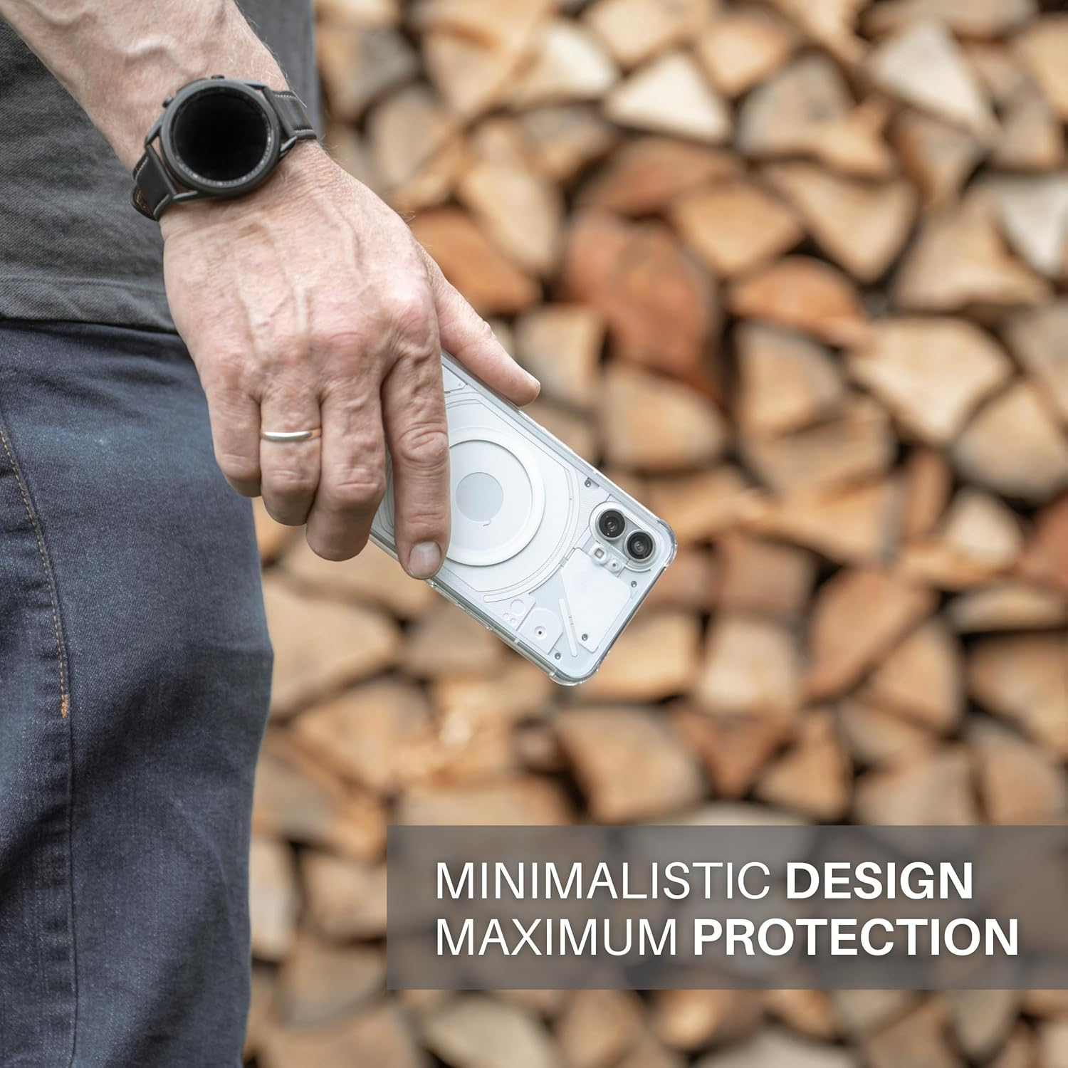 Jprotect Magnetic Phone Case for Nothing Phone 1 - Magsafe Compatible, Shockproof, Transparent/Clear Case image number 4