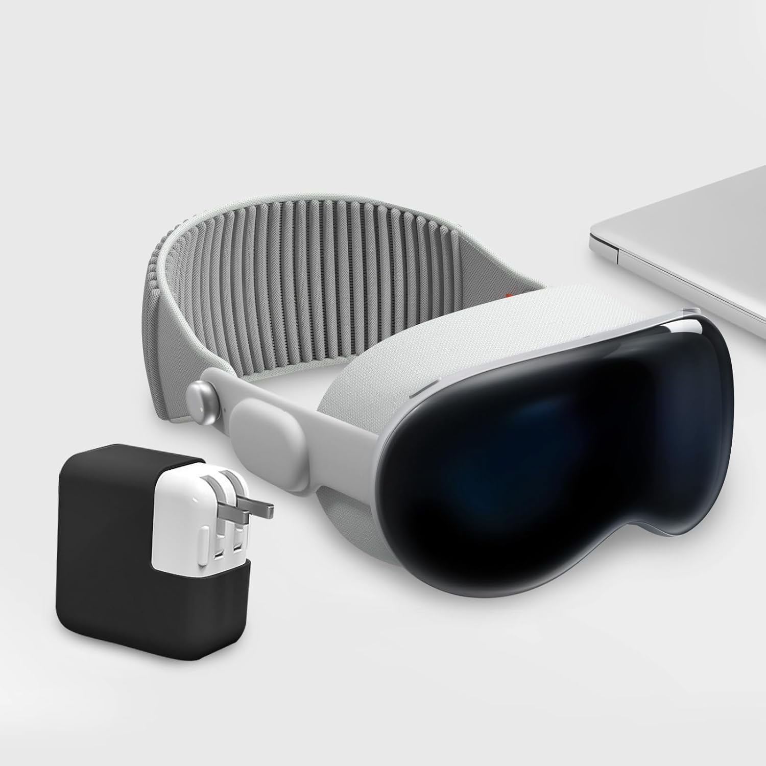 Geekria VR Charger Cover Compatible with Apple Vision Pro, Soft Silicone Protector Shell, Power Adapter Protective Sleeve, Shockproof & Anti-Scratch Battery Storage Accessories (Black) image number 2