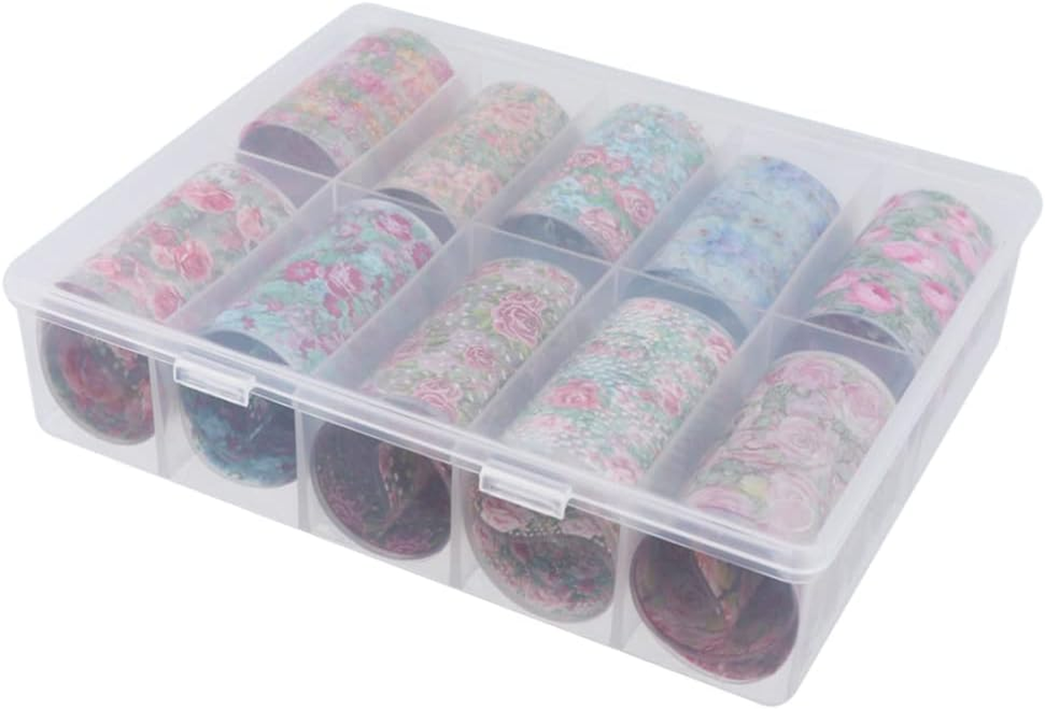 Mikinona 10 Sheets Flower Nail Art Stickers Christmas Nail Decals Women DIY Manicure Pastes for Party