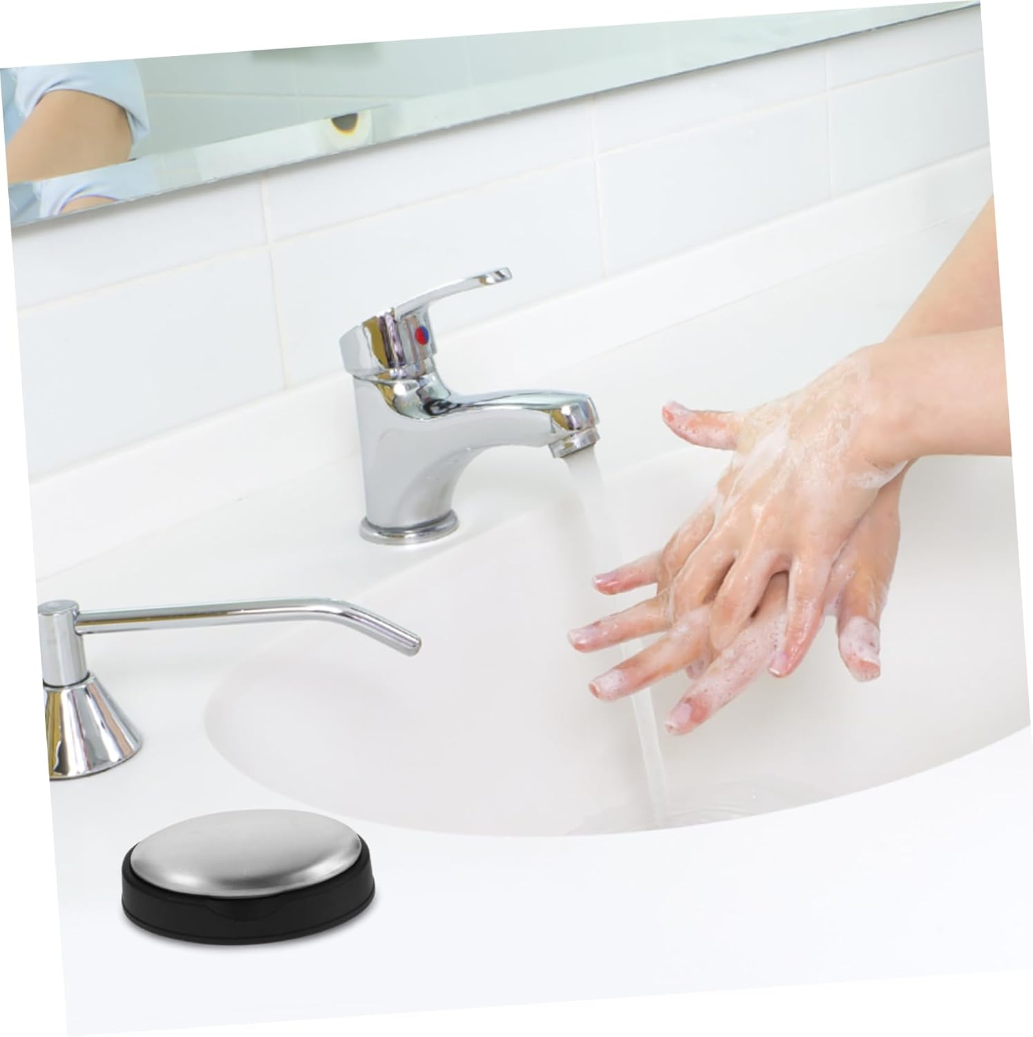 CONGARTENO 304 Stainless Steel Soap Bar for Odor Removal with Base Metal Soap for Hand Cleaning and Kitchen Use image number 4