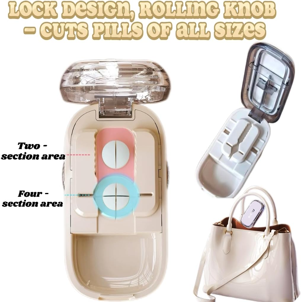 Echu Pill Cutter, Echu Pill Splitter, Adjustable 1/2 1/4 Splitter for Large, Small and Tiny, with Improved Sharp Blade, Professional Portable Pills Cutter for Small and Tiny Pills(Black) image number 6