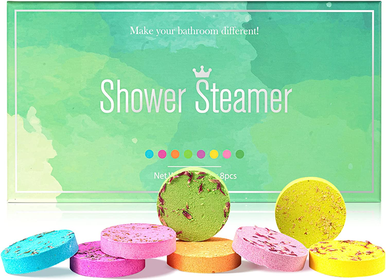 Shower Steamers Aromatherapy,Shower Bombs with Essential Oils for Women and Men，For Self Care and Shower Steamer (8 Smells) image number 1