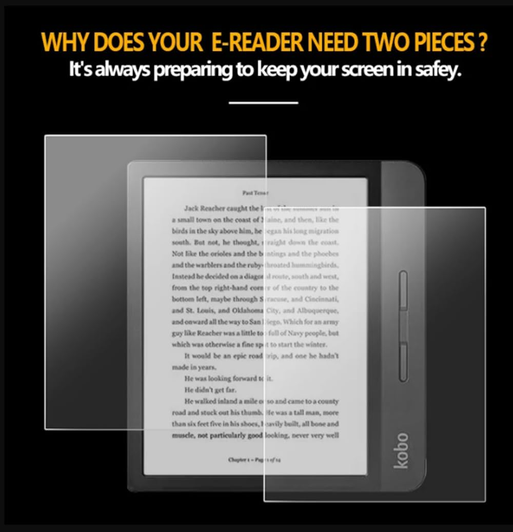Electro-Weideworld [2 Pack] Screen Protector for Kobo Libra Colour/Kobo Libra 2/Kobo Libra H2O (7 Inch), Tempered Glass, Anti-Scratch, 9H Hardness image number 5