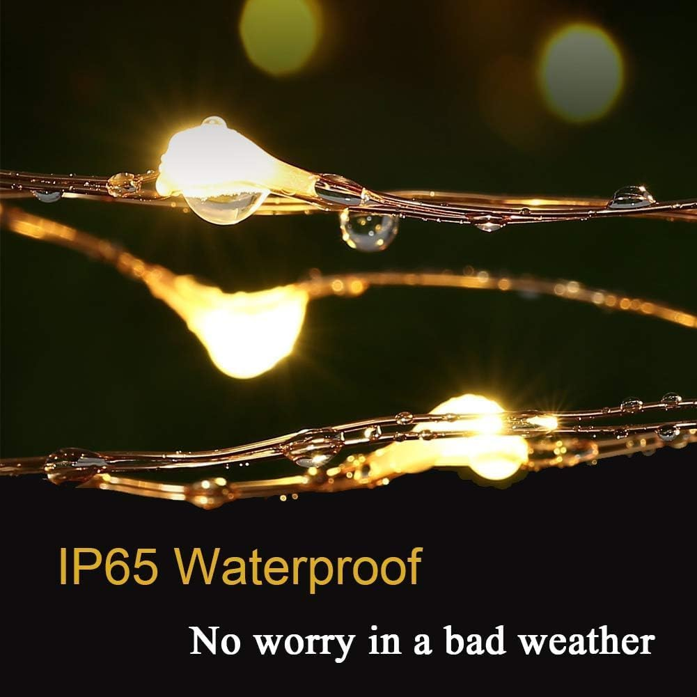 Toodour Solar Fairy String Lights, 2 Pack Total 30M 300 LED Outdoor Christmas Lights, 8 Modes Waterproof Copper Wire Solar Powered Outdoor Lights for Tree Garden Yard Party Xmas Decor (Warm White) image number 2