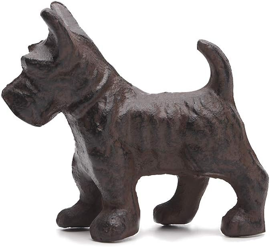 BRASSTAR Cast Iron Schnauzer Dog Pet Statue Paperweight Sweet Cute Pup Figurine Gift Garden Lawn Home Office Desk Decor Collectible Gift PTWQ013