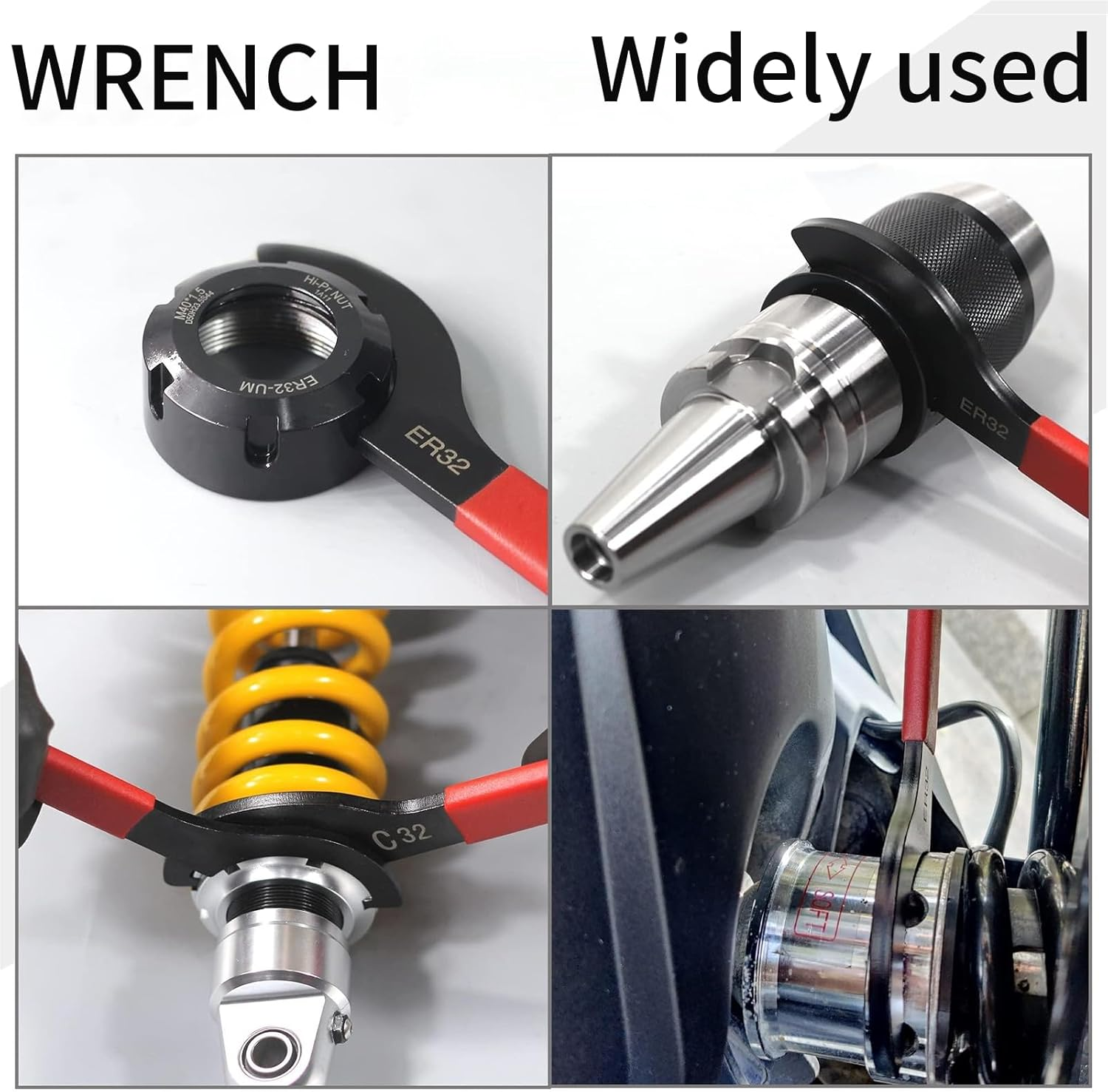 ER32-UM Hook Wrench, High Speed Steel Collet Wrench, Replacement Spring Nut, Collet Replacement Tool, Durable Wrench for Efficient Clamping of Workpieces