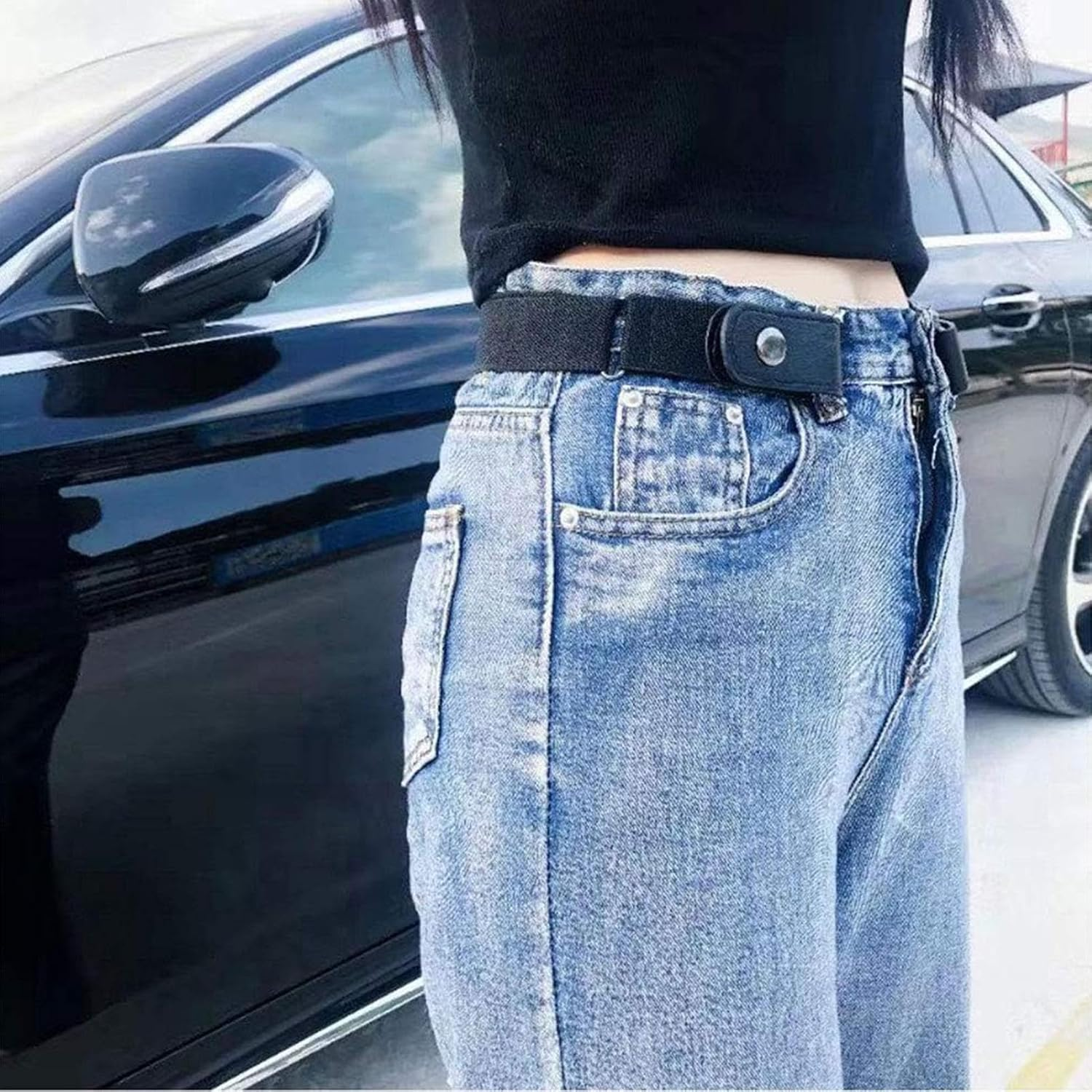 ETUCYNG No Buckle Belts for Men, Elastic Buckleless Belt Invisible, Fashion Accessory, No Scratch Belt for Men Women, Fit 16-41 Inches image number 1