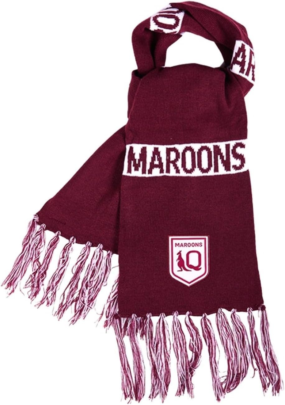 Burley Sekem Unisex Queensland Maroons Classic Bar Scarf, Multicoloured, One Size