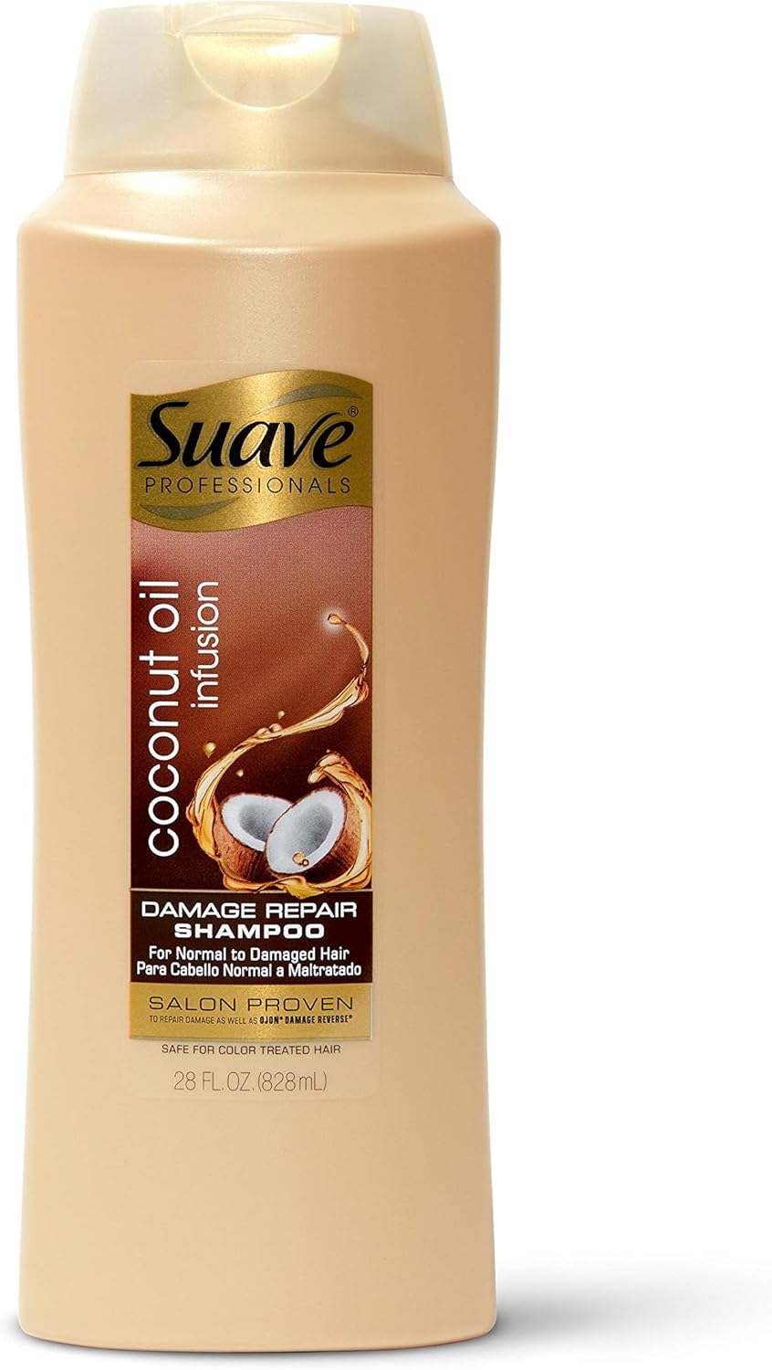 Suave Professionals Damage Repair Shampoo, Coconut Oil Infusion 28 Ounce image number 4