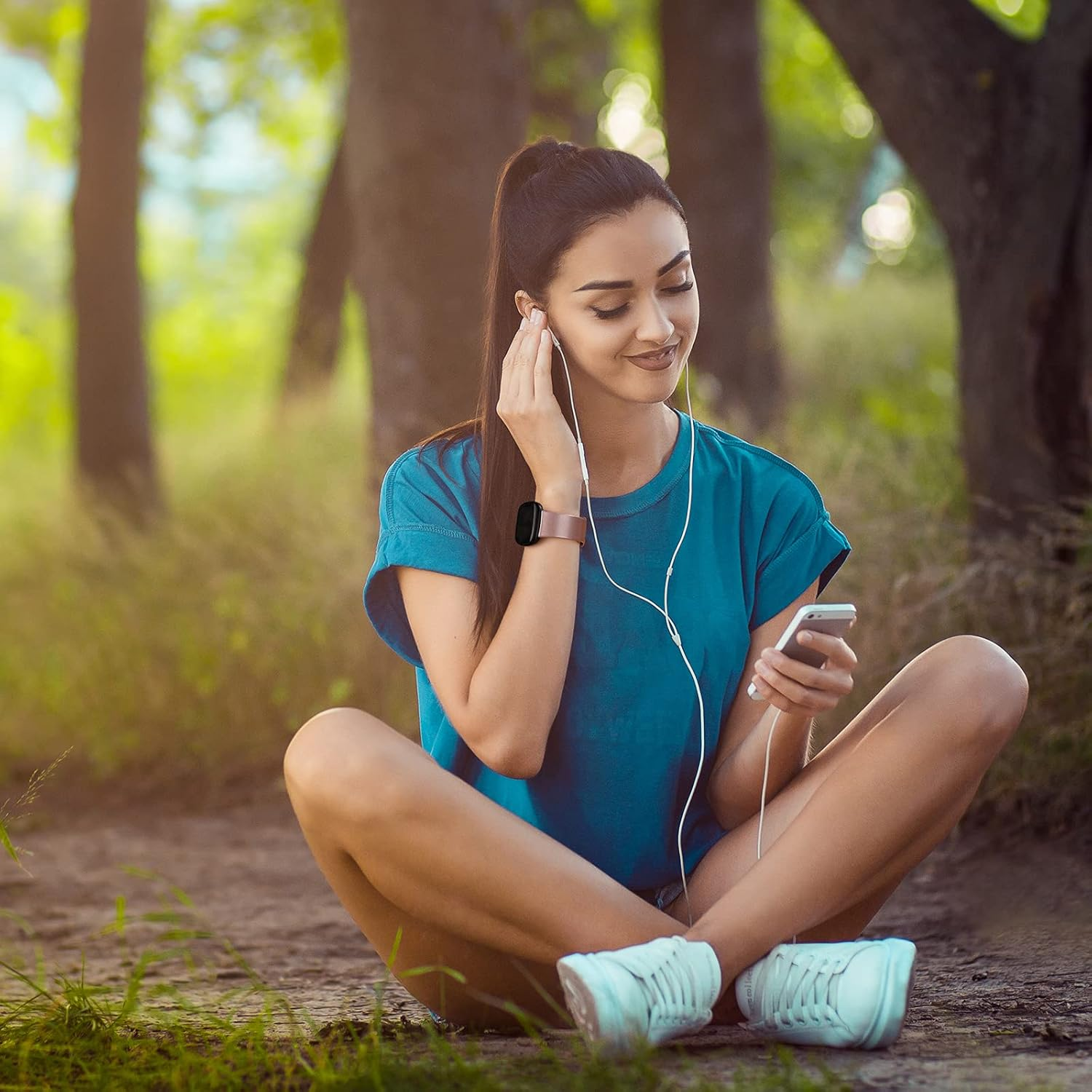 3 Pack Silicone Bands for Fitbit Versa 3 & Fitbit Sense, Soft Replacement Sport Wristbands for Fitbit Versa 3 & Fitbit Sense for Women Men Small Large