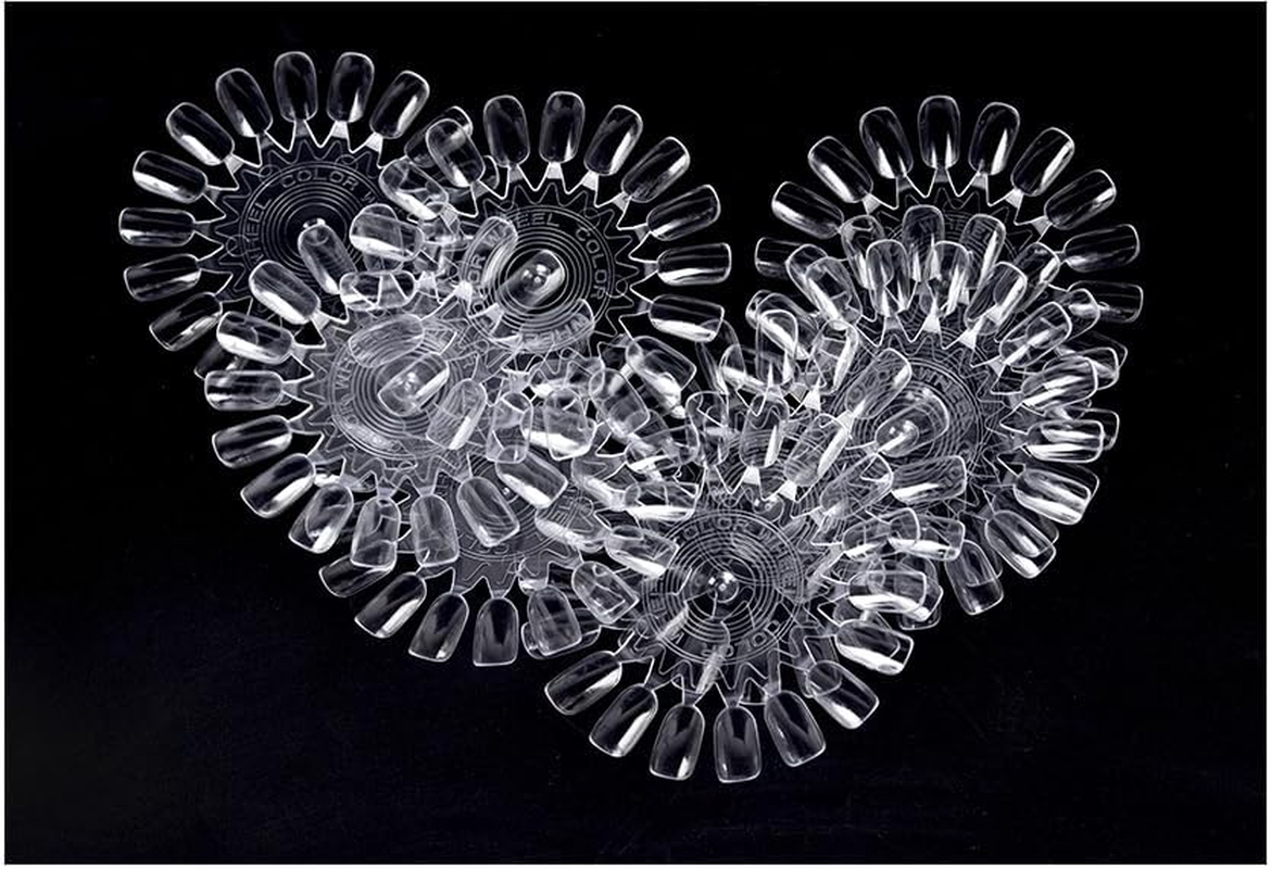 KADS 180Pcs False Nail Flower Wheel Nail Swatch Tips Nail Color Display Tips Gel Polish Acrylic Nail Sample Sticks Nail Art Practice Training Cards Nail Salon & Home Manicure Accessories - Fan Shaped image number 4