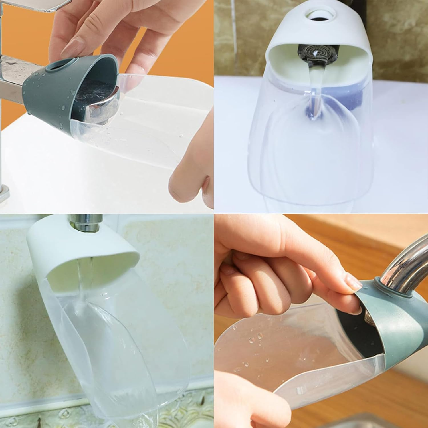 3 Pack Faucet Extender for Toddlers - Kids Sink Spout Extenders (Blue/White/Navy Blue) image number 6