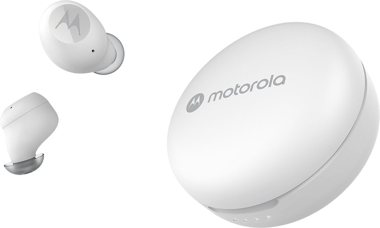 Motorola Vervebuds 250 - Bluetooth In-Ear True Wireless Headphones - Portable, Wireless Charging Box - 18 Hours - IPX5 Waterproof - Touch Control - Compatible with Alexa, Siri, Google - White - White image number 1