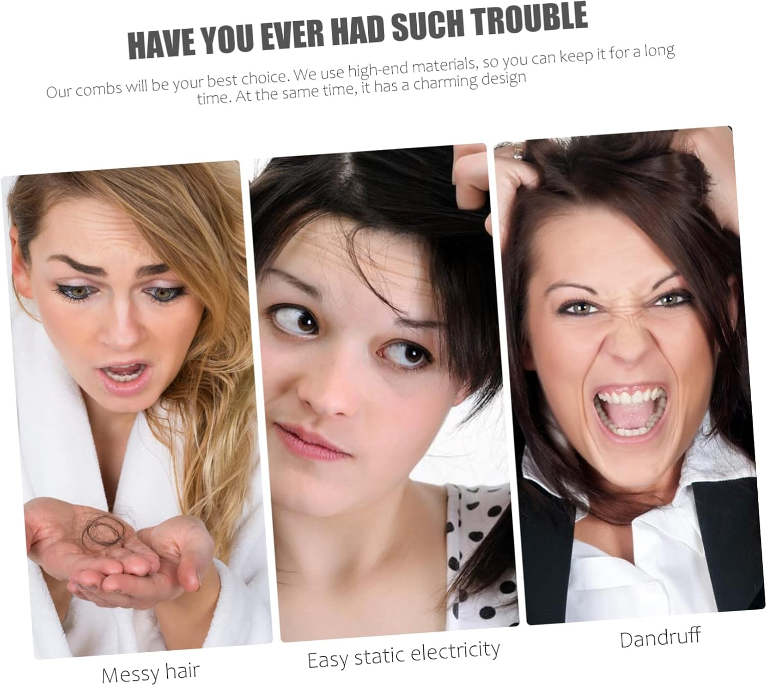 IWOWHERO Natural Buffalo Horn Fine Tooth Comb for Hair Care No Snags No Static Frizz Easy Detangle image number 1