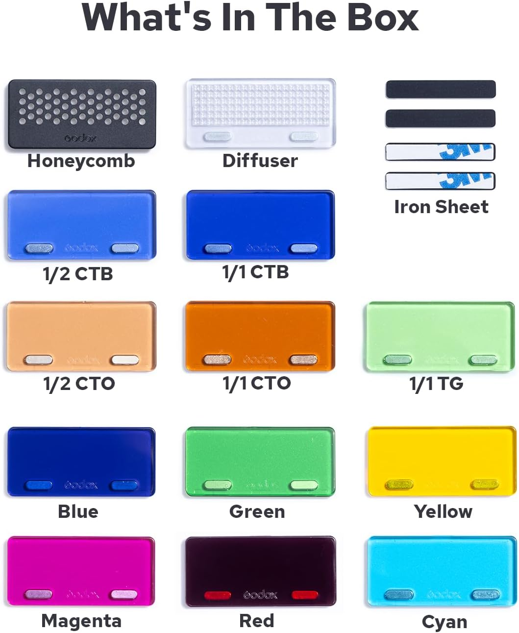 Godox MA01 Magnetic Attachment, Including Honeycomb Grids, Diffusers, Color Filters (CTO/CTB), Creative Gels for Godox IM20 IM22 IT20 IT22 image number 3