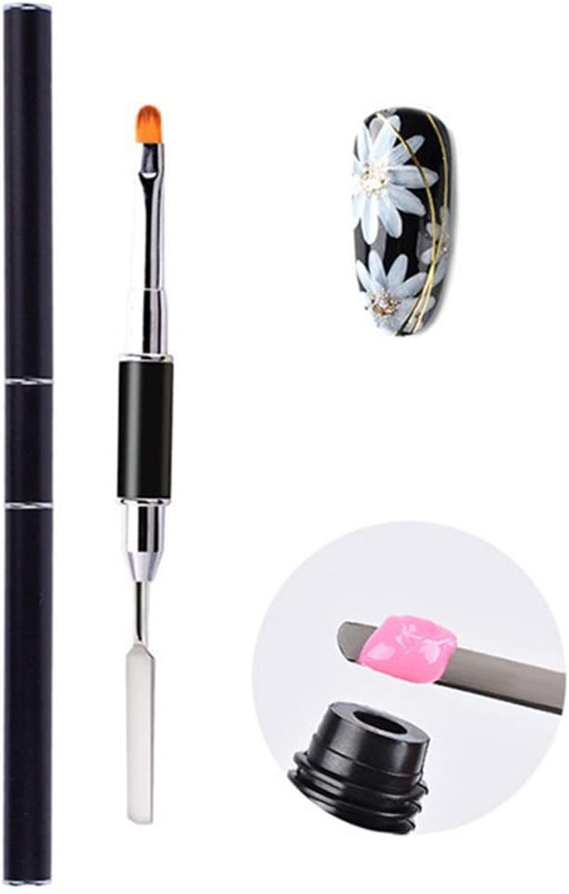 2 in 1 Dual Ended Nail Art Acrylic Flower Painting Pen Brush Remover Spatula Stick Manicure Tool 15Cm Zhengpingpai image number 3