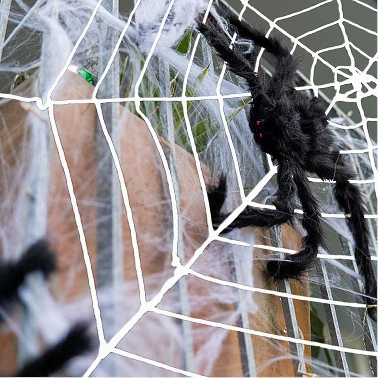 Halloween Decorations Giant Spider Web Decorations for Indoor Outdoor Halloween Decoration Yard Parties Supplies (B) image number 4