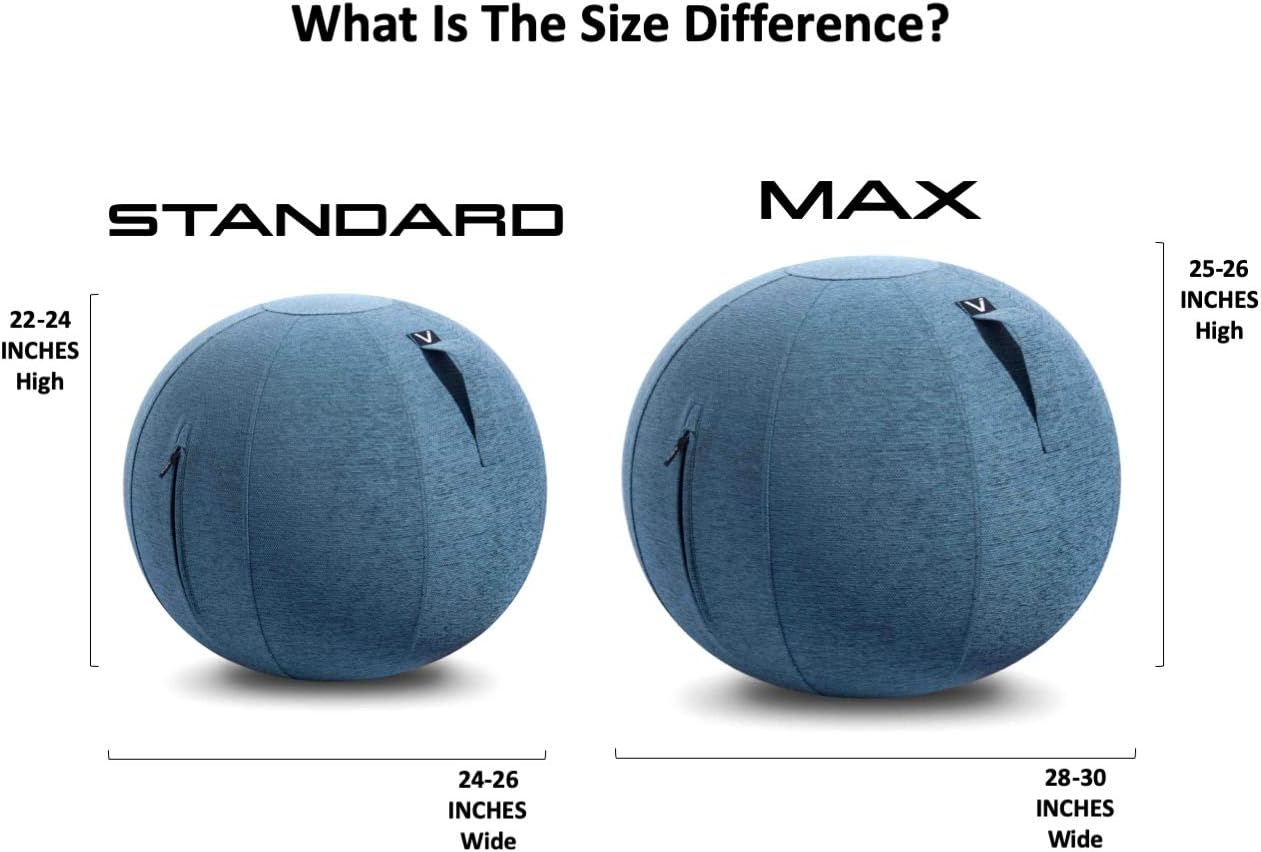 Vivora Luno - Sitting Ball Chair for Office and Home, Lightweight Self-Standing Ergonomic Posture Activating Exercise Ball Solution with Handle & Cover, Classroom & Yoga image number 1