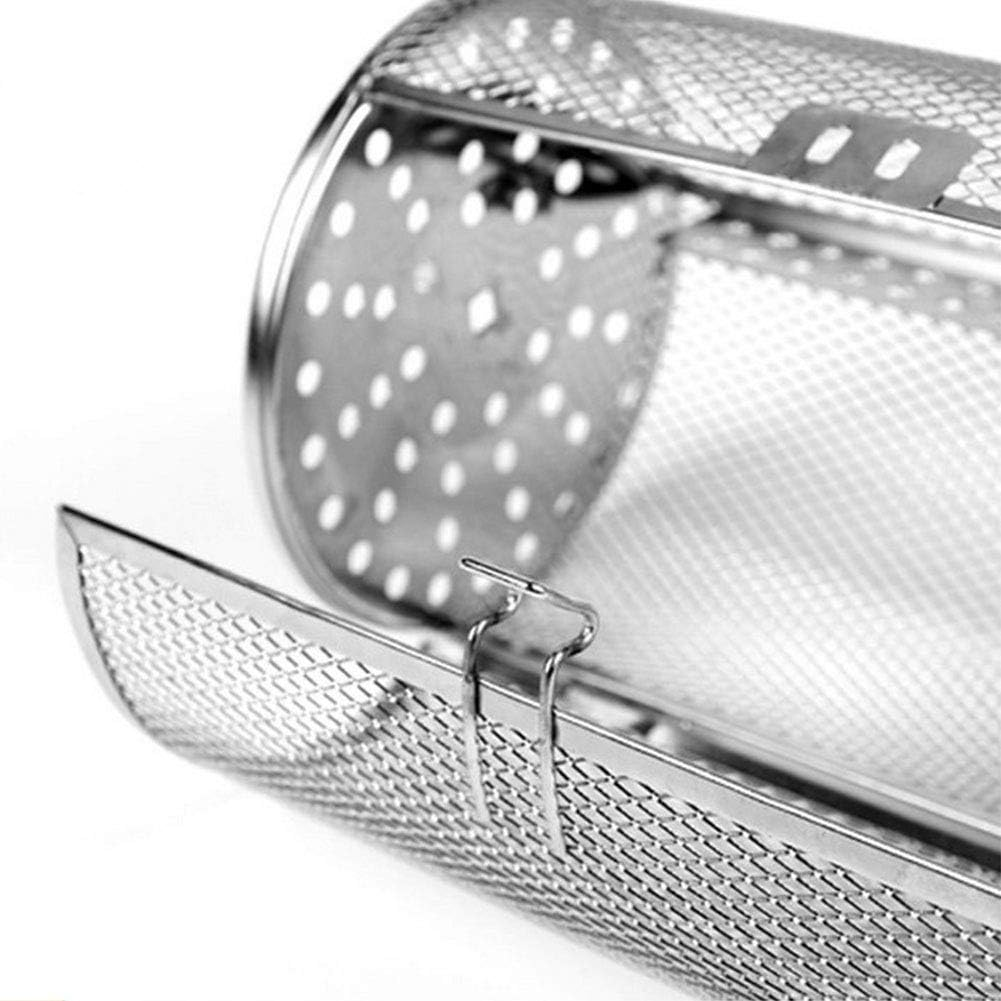 Yueyang Stainless Steel Grilled Cage, BBQ Grill Roaster, Rotisserie Grill Basket for Vegetables, Nuts, Fruits & Meats, with Door Opening Design image number 4