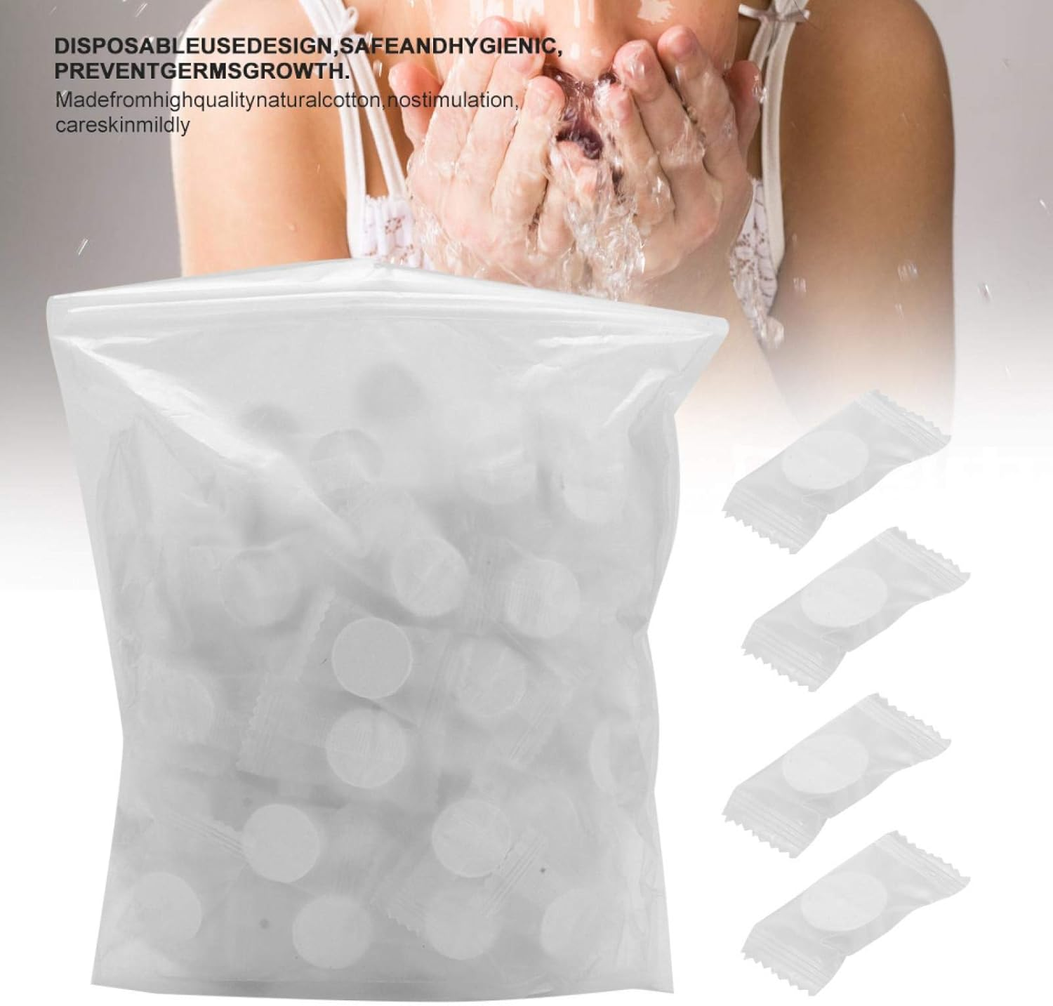 100Pcs Portable Towel, Cotton Compressed Towel, for Business Trip No Stimulation Portable Outdoor image number 1