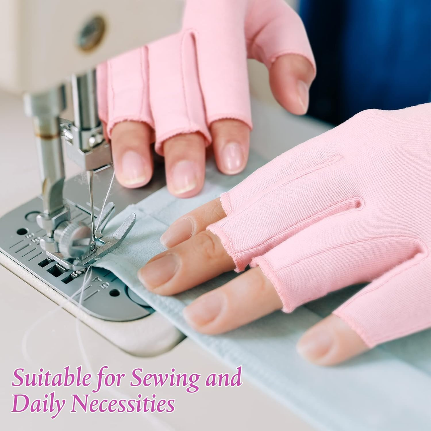 Crowye 8 Pairs Arthritis Compression Gloves Relieve Muscle Pain Fingerless Gloves Bulk Typing Gloves for Women Men image number 1