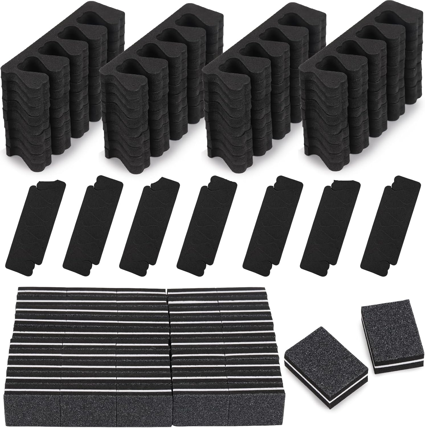 48Pcs Sponge Toe Separators Pedicure Set for Nail Polish- Premium Nail Art Painting and Polishing Tool Kit, 4 Funy Color