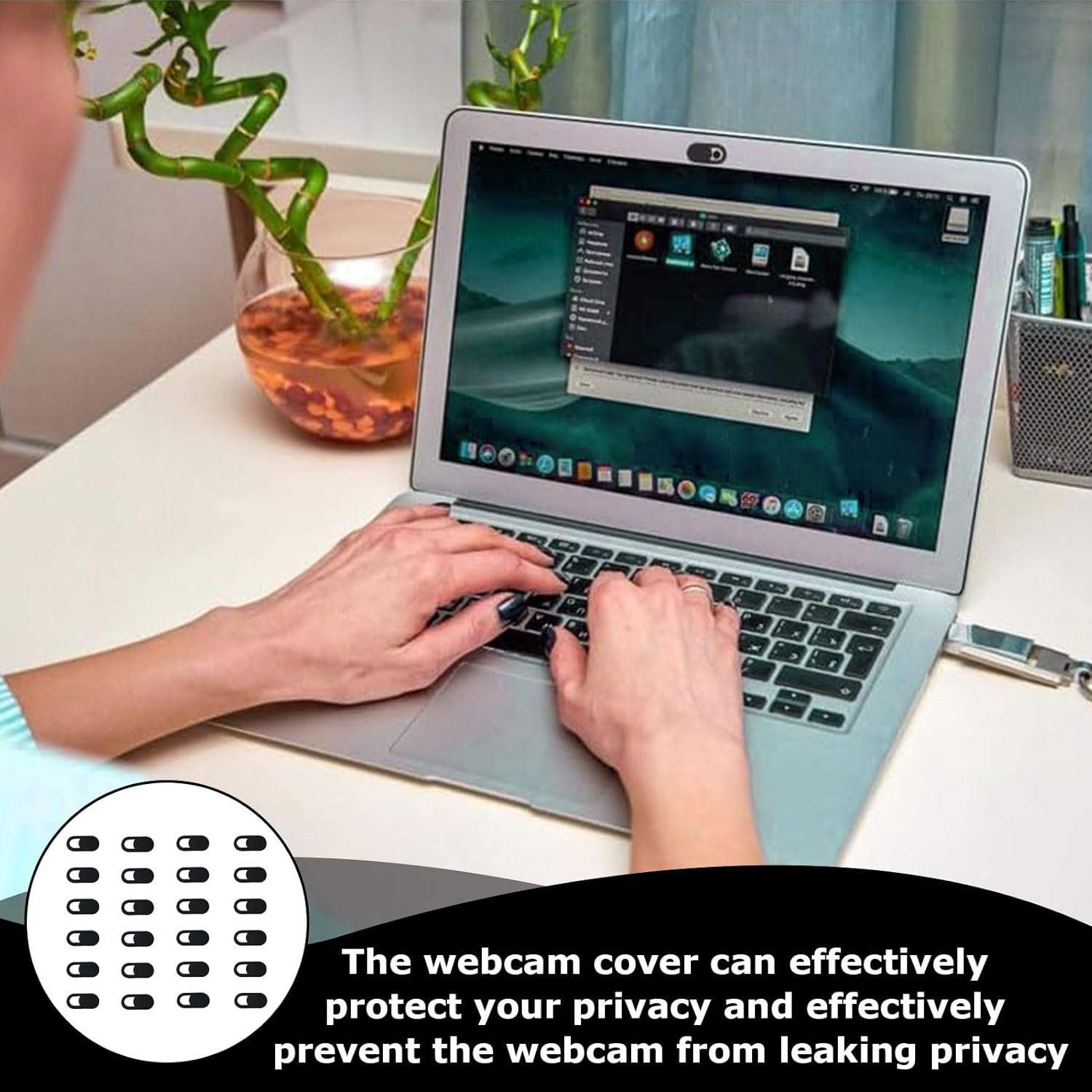 Pack of 24 Camera Cover Mobile Phone, Webcam Cover, Laptop Camera Cover, Camera Cover, Camera Cover Film, Ultra Thin, for Mobile Phone, Tablet, Laptops, Protection of Your Privacy (Black) image number 1