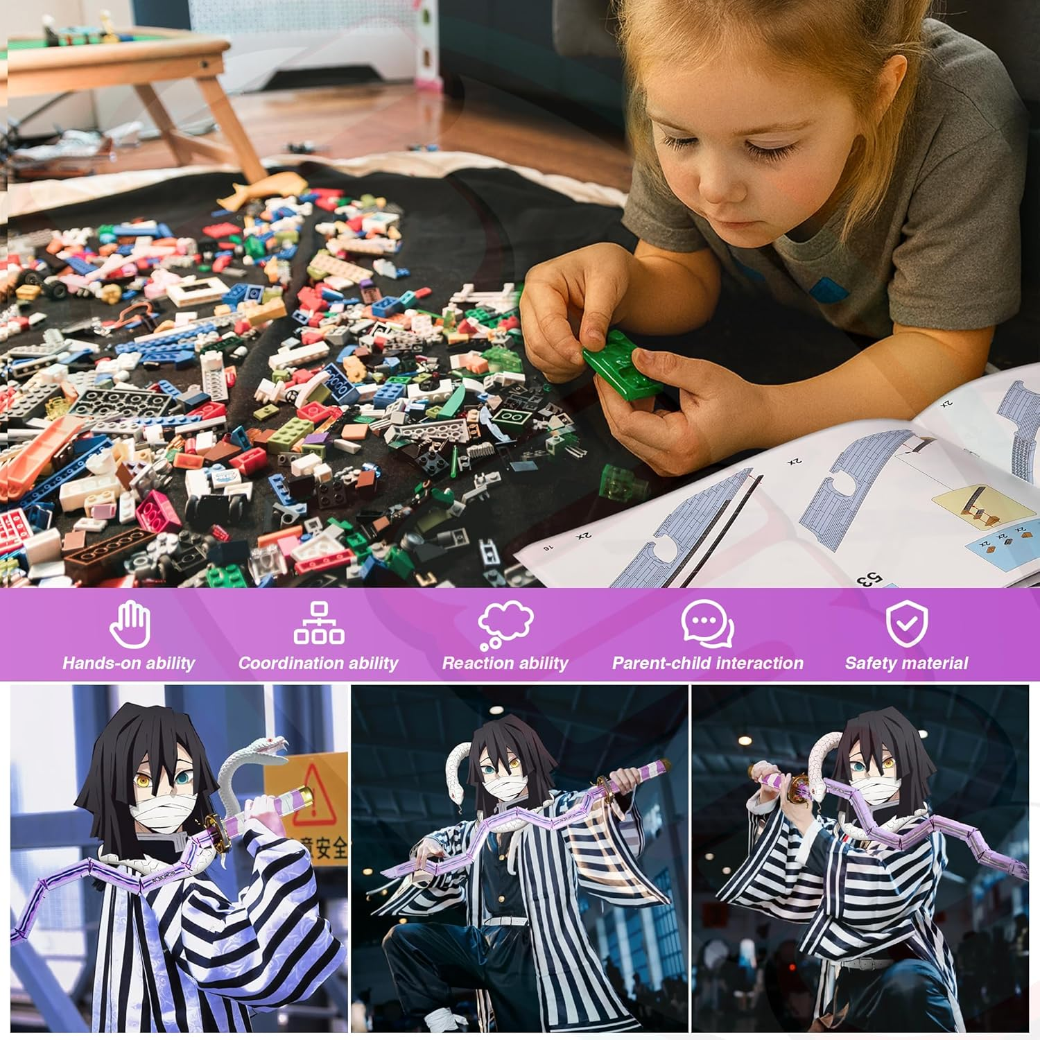 Jorumo Iguro Obanai Sword Building Block image number 3