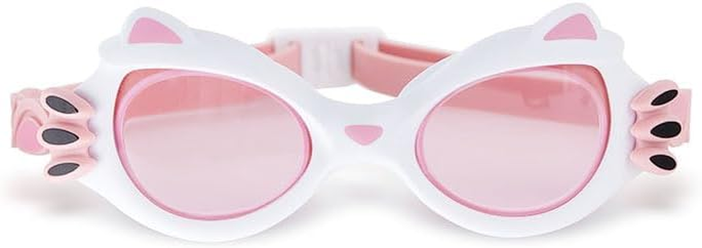 VEON Kids Swimming Goggles for Baby Girls, Cute Cat Design, Anti-Fog, UV Protection, Large Frame, Comfortable Fit