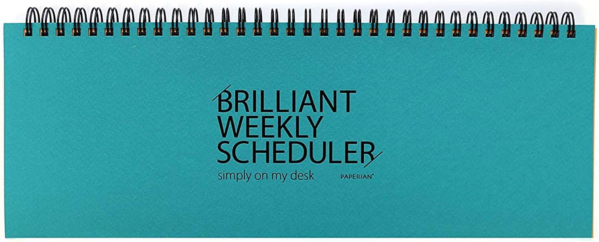 PAPERIAN Brilliant Weekly Scheduler - Wirebound Undated Weekly Planner Pad Scheduler (Blue)