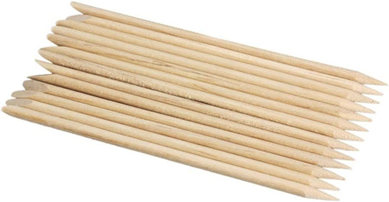 Warm Girl 50Pcs Nail Art Orange Wood Stick Cuticle Remover Nail Care Tools image number 2