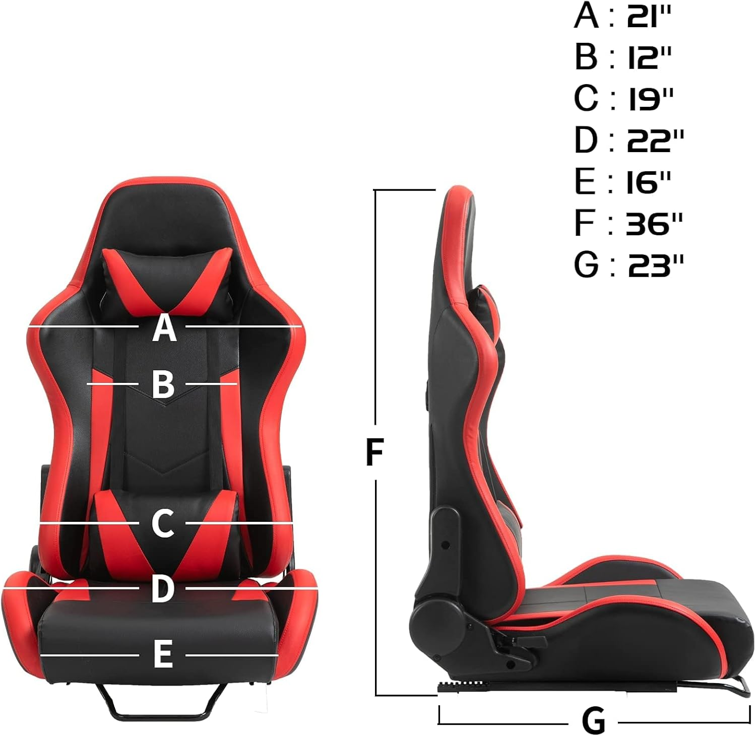 Dardoo Racing Seat with Double Lock Slip for Racing Wheel Stand Cloth Red with Installed Parts image number 4