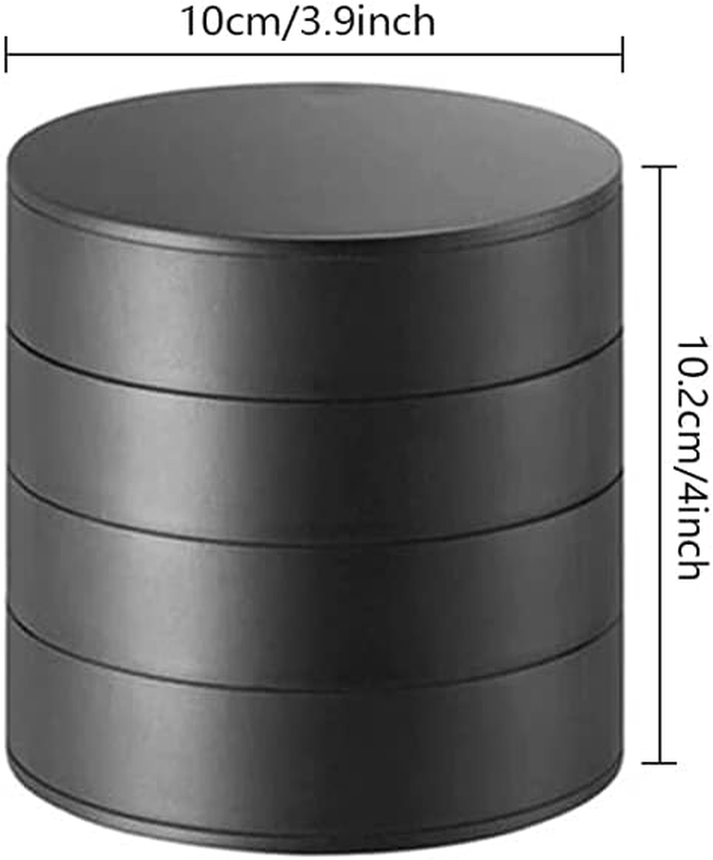 Jewelry Organizer 4-Tier Showcase Storage Box Rotating Holder for Women Bracelets Rings Bracelets Earrings (Black) - Black image number 2