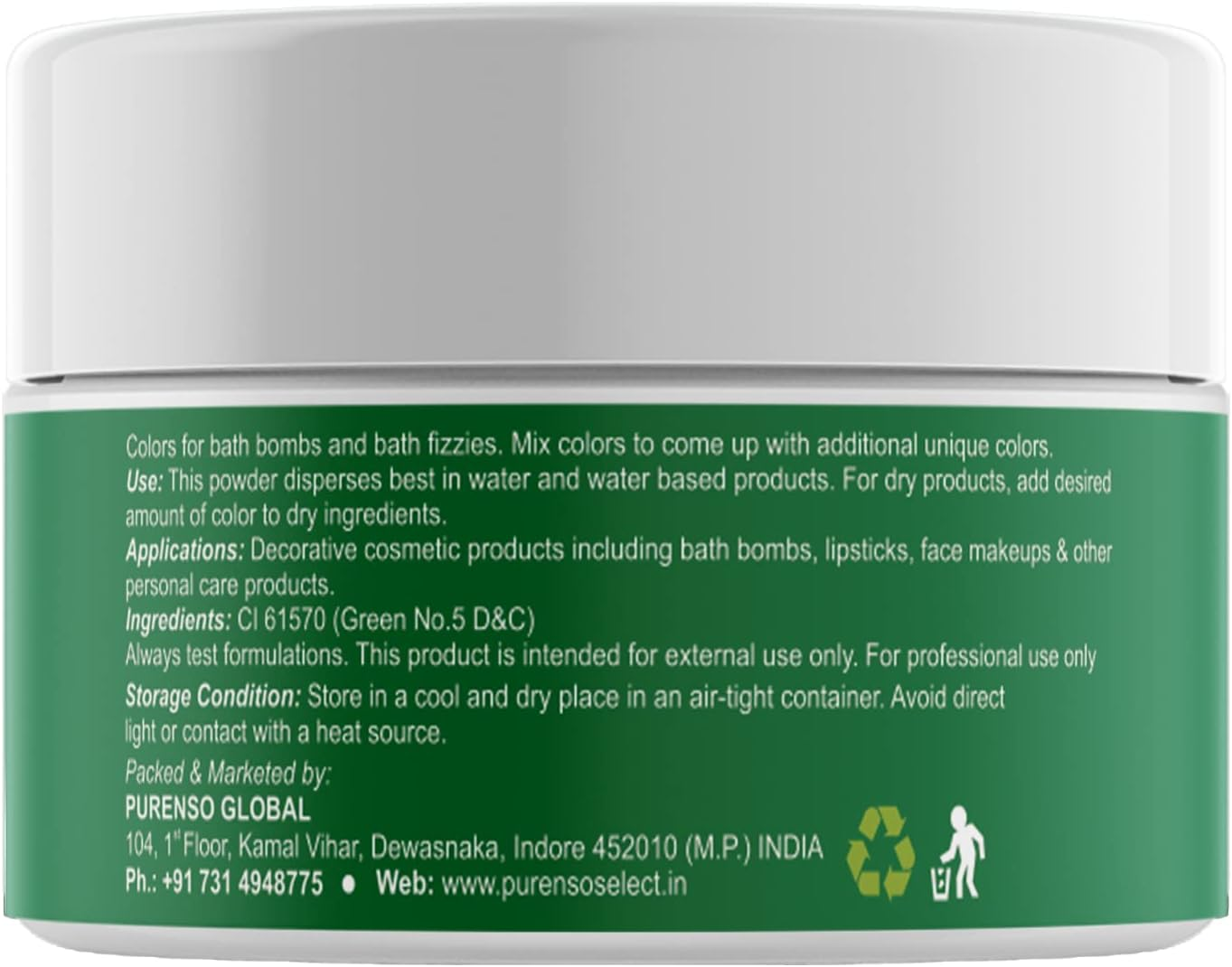 Purenso Select - Bath Bomb Color - Green, 10G image number 2